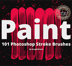 极品PS笔刷－101支高清的油漆刷迹效果：101 Photoshop Paint Stroke Brushes